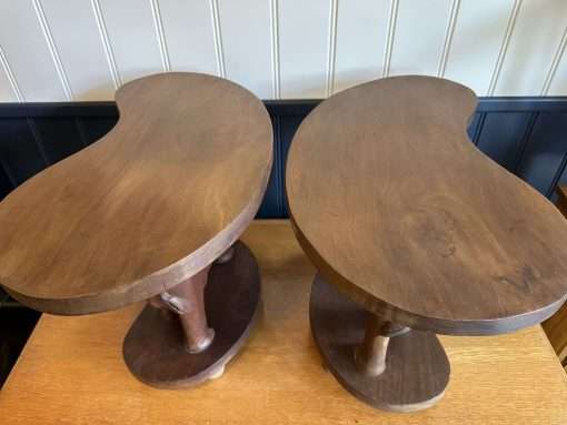 Vintage Elephant Side tables Stools Matched Pair Hand Carved - Image 6